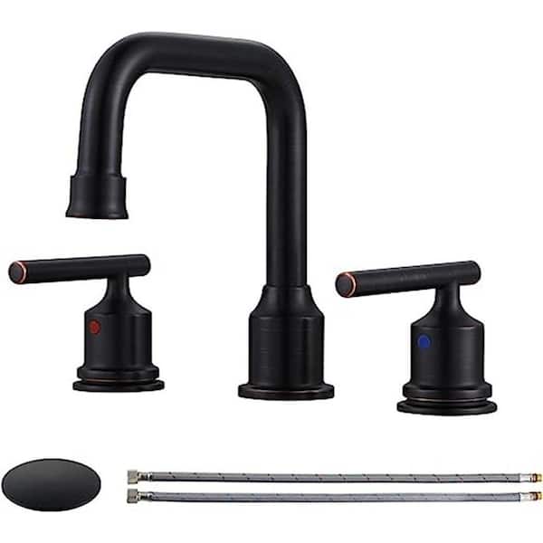 Dyiom Oil Rubbed Bronze Bathroom Faucet Widespread Bathroom Sink Faucet 3-Holes Vanity Faucet 2-Handle Basin Faucet