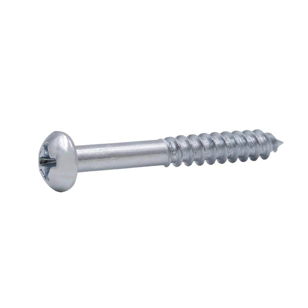 Everbilt 7 x 11/4 in. Phillips Round Head Zinc Plated Wood Screw (6
