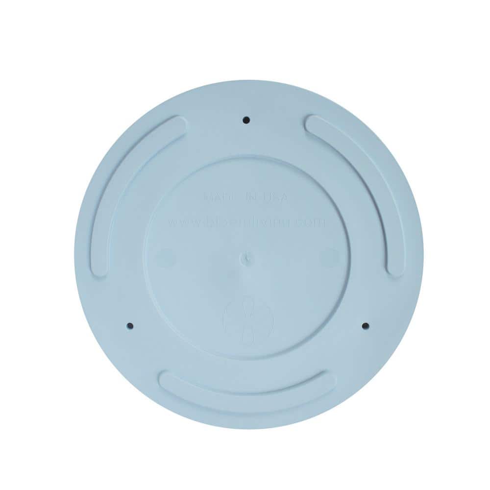 Misty Blue Modern Round Resin Planter with Saucer - 18 in.