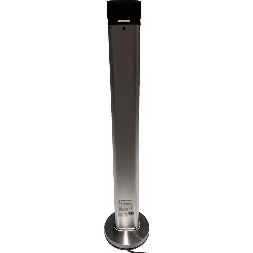 Silver Freestanding Infrared Electric Outdoor Heater with Emergency Shut Off