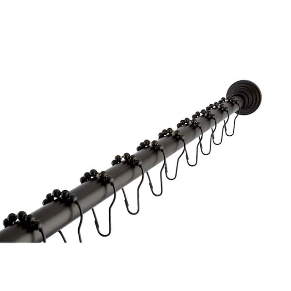 Kingston Brass Traditional 60 in. to 72 in. Tension Shower Rod with Hooks in Oil Rubbed Bronze
