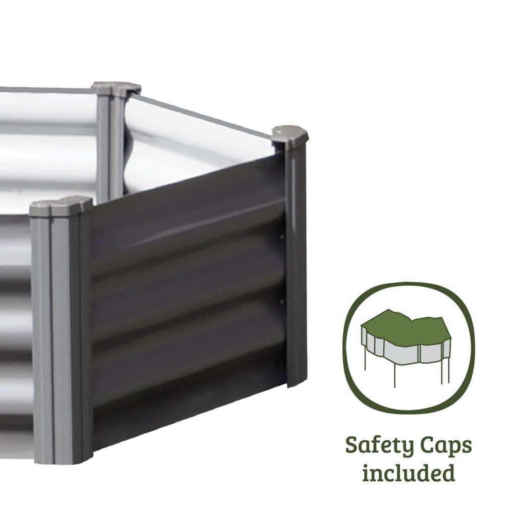 Woodland Gray Galvanized Steel Hexagon Raised Garden Bed