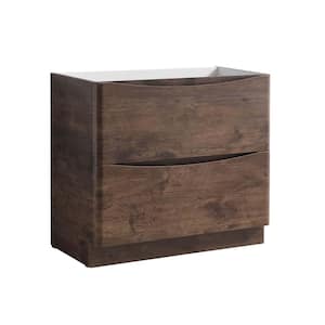 Tuscany 36 in. Modern Bath Vanity Cabinet Only in Rosewood