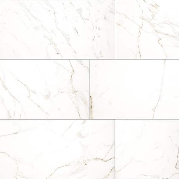 MSI Michella Calacatta Isla 24 in. x 48 in. Polished Porcelain Marble Look Floor and Wall Tile (15.5 sq. ft. / Case)