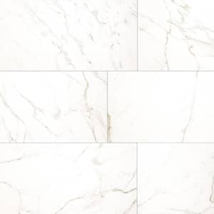 Regallo Calacatta Isla 24 in. x 48 in. Polished Porcelain Floor and Wall Tile (15.5 sq. ft. / Case)