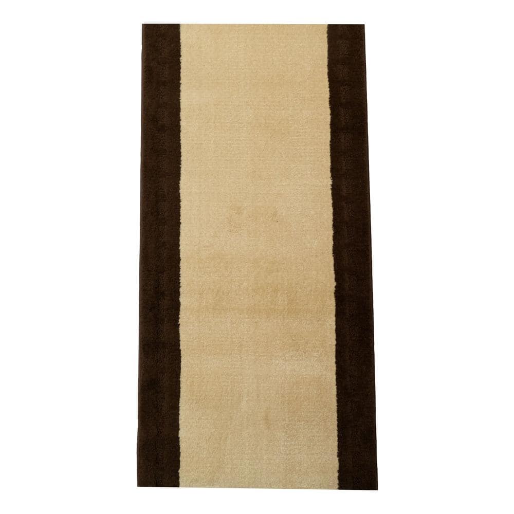 Runner Rug 2 ft. x 6 ft. Solid Brown-Beige Plush-Washable Area Rug price history on PriceWatchPro