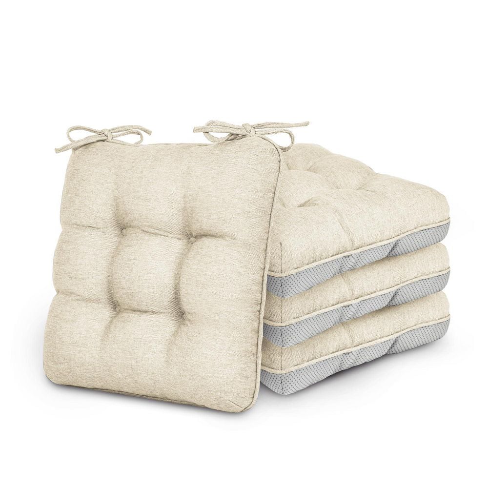 15.5 in. x 15.5 in. x 3.5 in. Beige Memory Foam Chair Pad for Kitchen, Dini