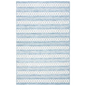 Easy Care Ivory/Grey Doormat 2 ft. x 3 ft. Machine Washable Striped Geometric Abstract Area Rug