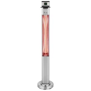 1500- Watt Stainless Steel Remote Control Stand Patio Heater with Three Power Settings and Oscillation