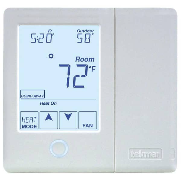 tekmar 7-Day 2-Heat Pump/Cool Backup Humidity 2-Stage Programmable Thermostat for Radiant Flooring