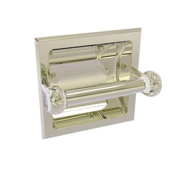 Clearview Recessed Toilet Paper Holder with Twisted Accents in Polished Nickel