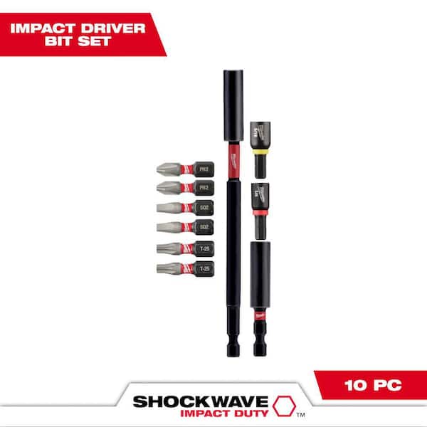 Milwaukee SHOCKWAVE Impact Duty Alloy Steel Screw Driver Drill Bit Set  (50-Piece) 48-32-4024 - The Home Depot