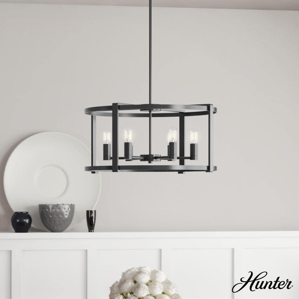 Astwood 26" Matte Black Art Deco Drum Chandelier