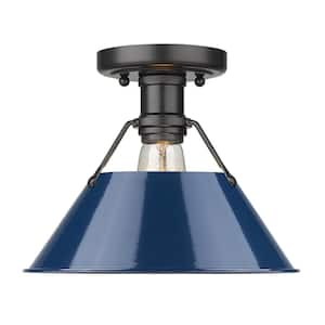 Orwell 10 in. 1-Light Matte Black Flush Mount