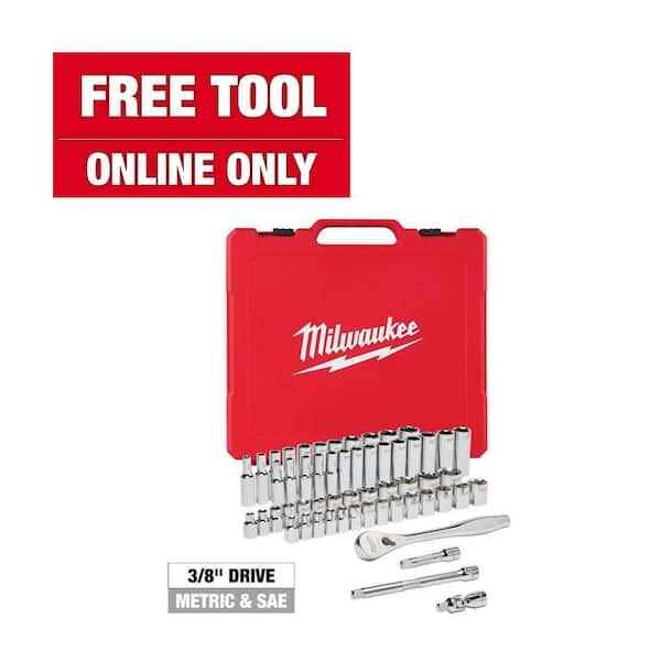 3/8 in. Drive SAE/Metric Ratchet and Socket Mechanics Tool Set (56-Piece)