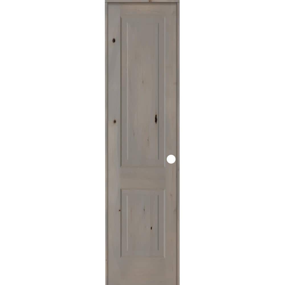24 in. x 96 in. Rustic Knotty Alder 2 Panel Left-Handed Grey Stain Wood Single Prehung Interior Door with Square Top price history on PriceWatchPro