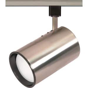 1-Light R30 Brushed Nickel Straight Cylinder Track Lighting Head