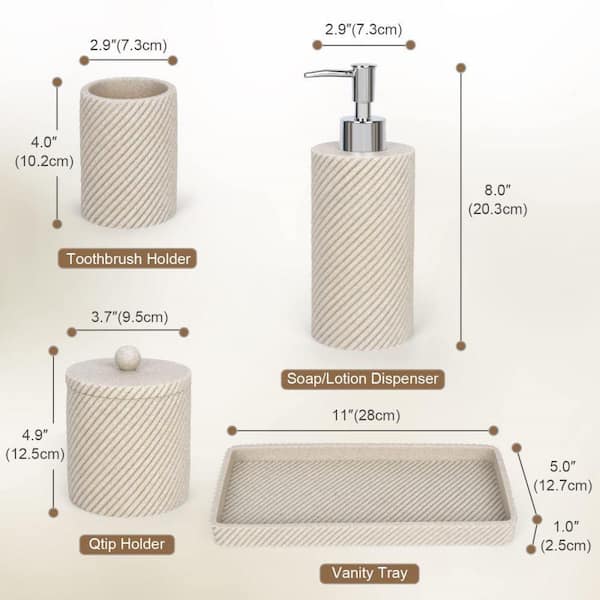 solacol Bathroom Accessories Sets Complete Luxury Bathroom Accessories  Bathroom Accessories Decor 4 Piece Bathroom Accessory Set with Soap  Dispenser
