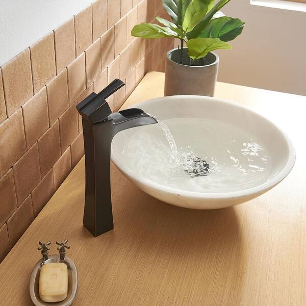 BWE Single Hole Single-Handle Waterfall Vessel Bathroom Faucet 