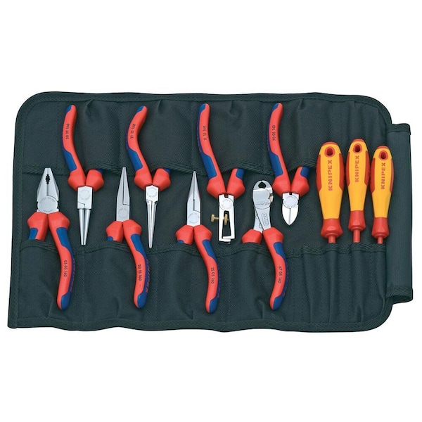 KNIPEX Pliers and Screwdriver Tool Roll Set (11-Piece)