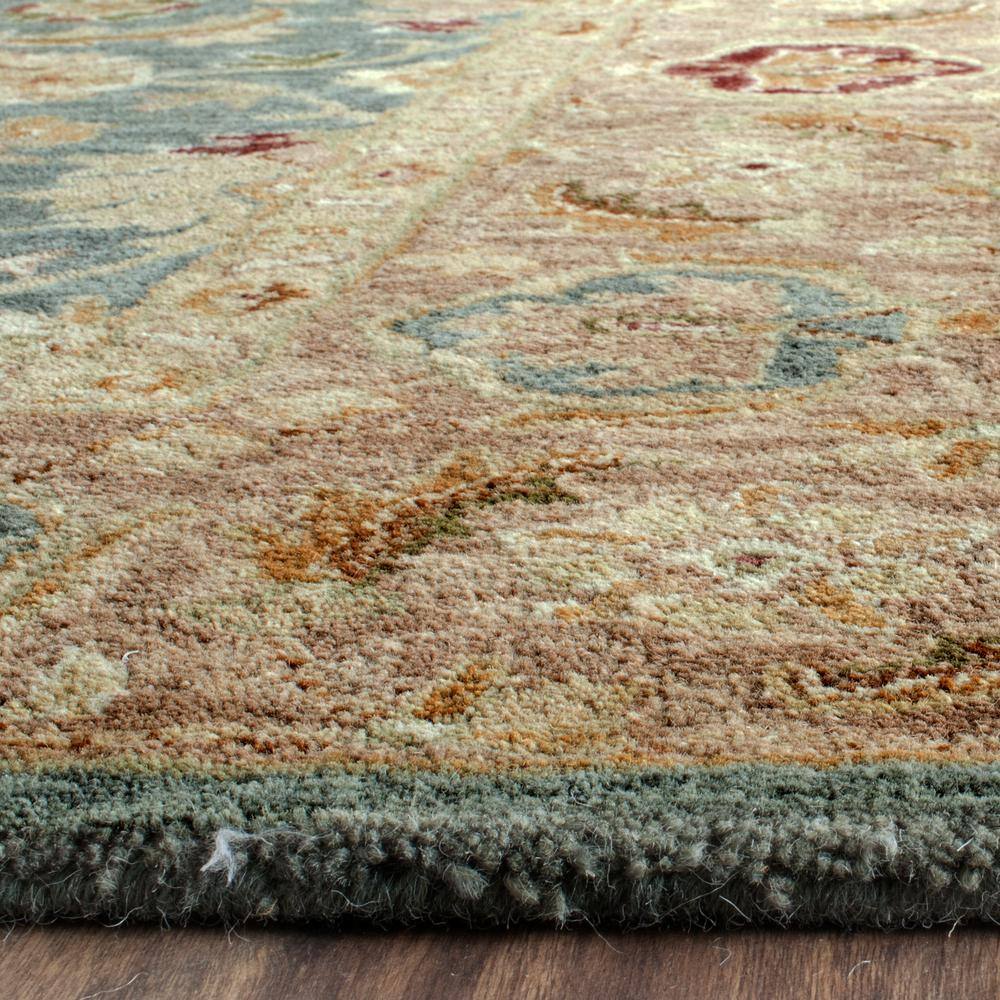 Handmade Teal Blue Wool 6' Square Tufted Area Rug