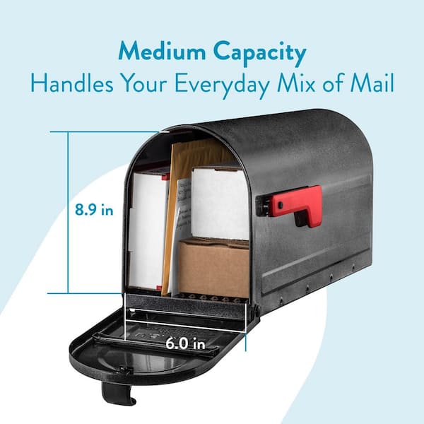 MB1 Pewter, Medium, Steel, Post Mount Mailbox