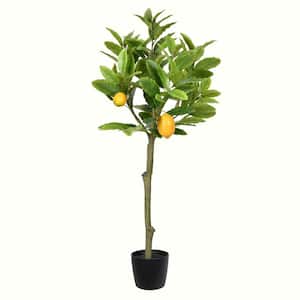 3 ft. Green Artificial Potted Lemon Leaf Everyday Tree in Pot