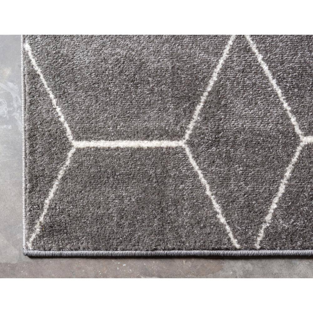 Elegant Dark Gray 9' x 12' Trellis Synthetic Area Rug