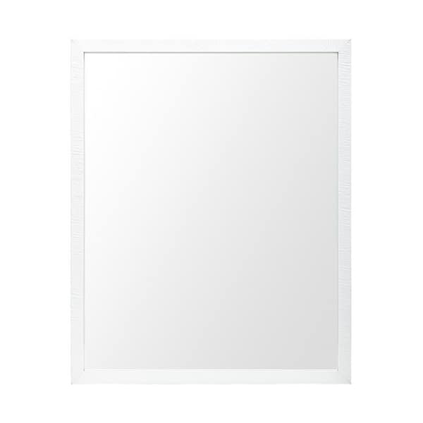 Medium Rectangle White Modern Mirror (31.5 in. H x 25.5 in. W)