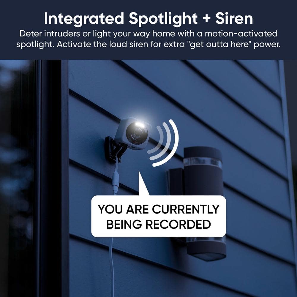 Cam v4 Wi-Fi 2.5K QHD Indoor/Outdoor Plug-In Smart Home Security Camera, Color Night Vision, 2-Way Audio (Gray)