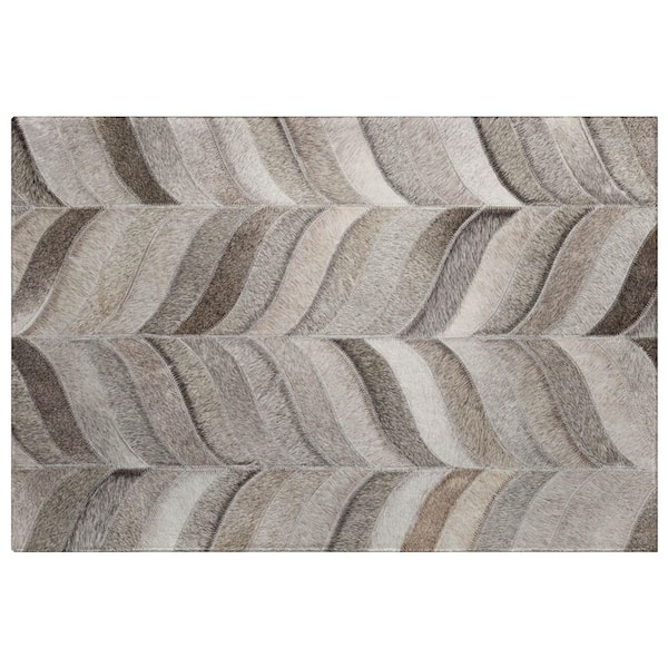 Dream Shag Premium Machine Washable Abstract ADS106 Gray 3 ft. x 4 ft. Area Rug