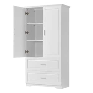 15.00 in. W x 32.0 in. D x 63.20 in. H Bathroom Storage Wall Cabinet in White