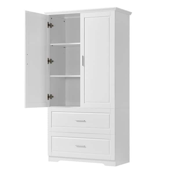 15.00 in. W x 32.0 in. D x 63.20 in. H Bathroom Storage Wall Cabinet in White