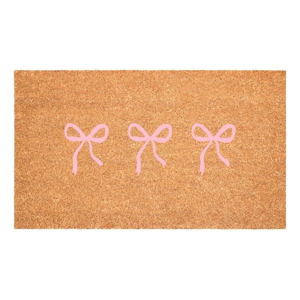 Bow Trio Pink 17 in. x 29 in. Indoor/Outdoor Doormat