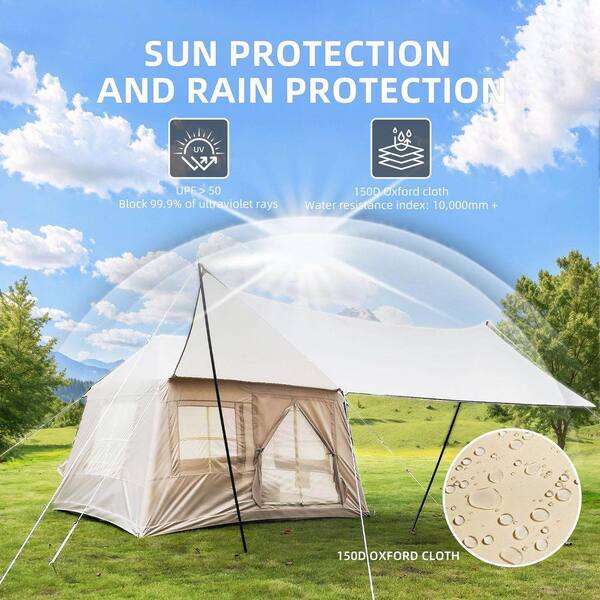 4-Person Camping Tent Windproof Outdoor Cotton Tent With Stove