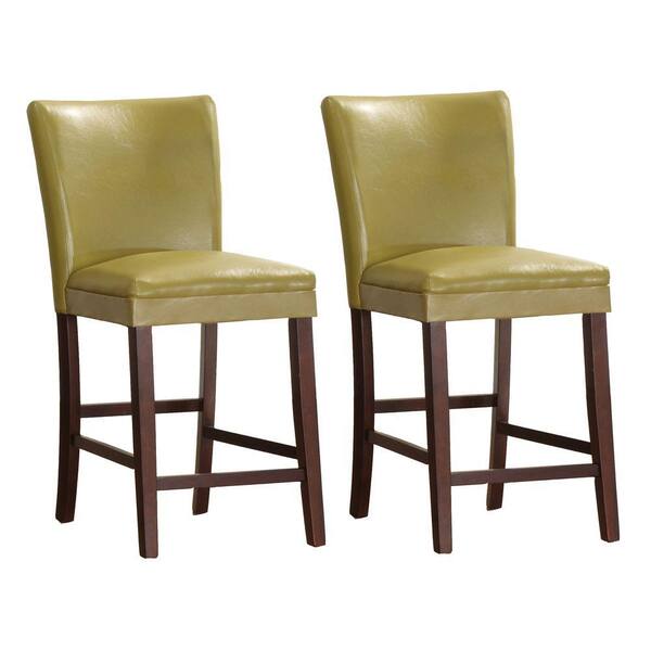 HomeSullivan 24 in. Yellow Counter Chair (Set of 2)-DISCONTINUED