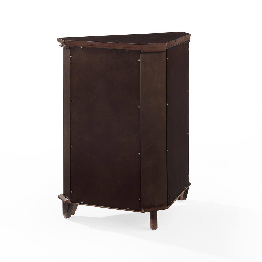 Espresso Birch Corner Bathroom Cabinet with Adjustable Shelves