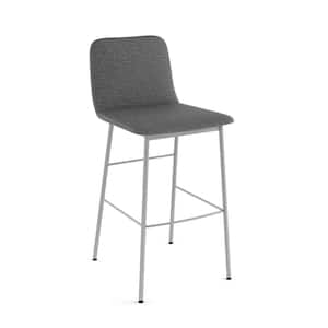 Outback 30 in. Grey Woven Fabric / Silver Grey Metal Bar Stool