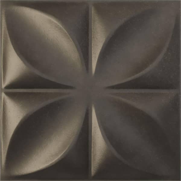 Ekena Millwork 11-7/8"W x 11-7/8"H Helene EnduraWall Decorative 3D Wall Panel, Weathered Steel (12-Pack for 11.76 Sq.Ft.)