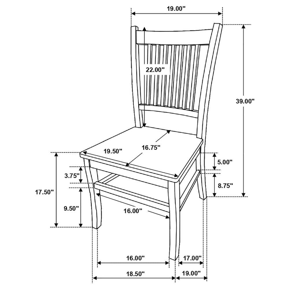 High Black Wood Slat Back Side Chair