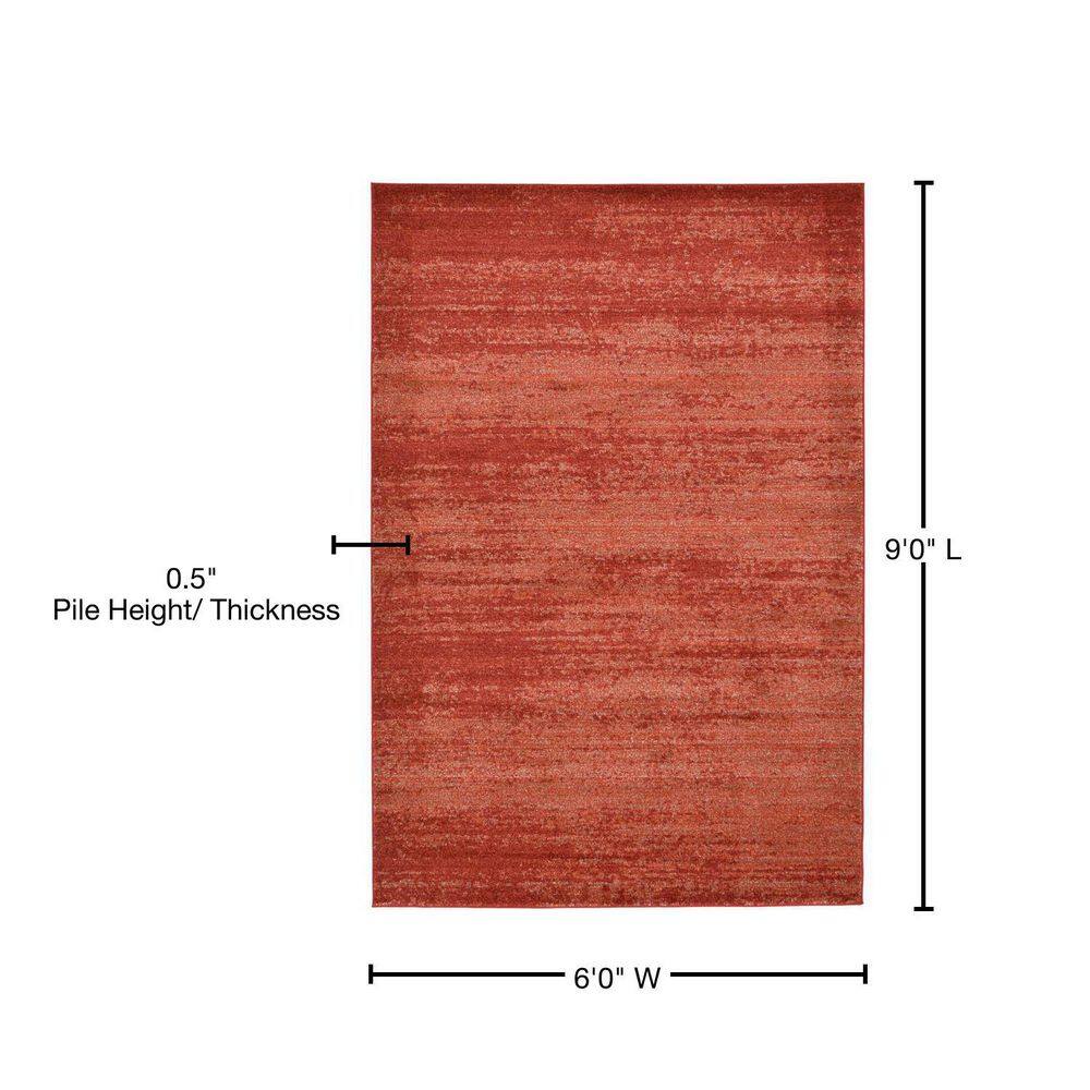 Terracotta Tufted 6' x 9' Synthetic Easy Care Area Rug
