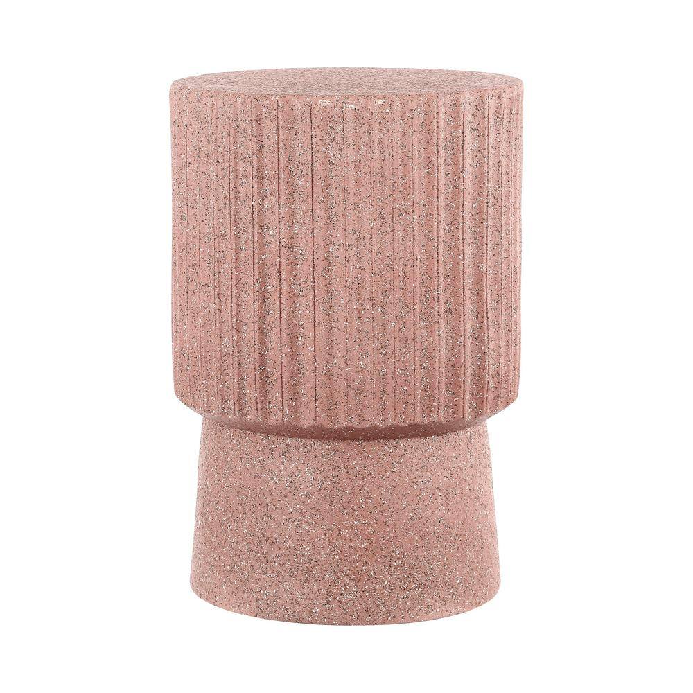 Louisa 19 in. Modern Art Deco Tambour Accent Table, Pink Terrazzo Finish price history on PriceWatchPro