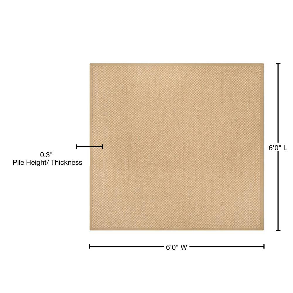 Natural Fiber NF141 Power Loomed Indoor Area Rug - Maize/Linen - 6'x6' - Safavieh