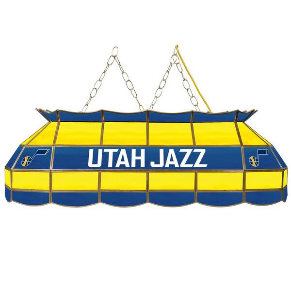 Trademark NBA Utah Jazz NBA 3-Light Stained Glass Hanging Tiffany Lamp
