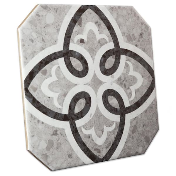 Riviera Octagon Garde Gris 8 in. x 8 in. Porcelain Floor and Wall Tile (10.75 sq. ft. /Case)
