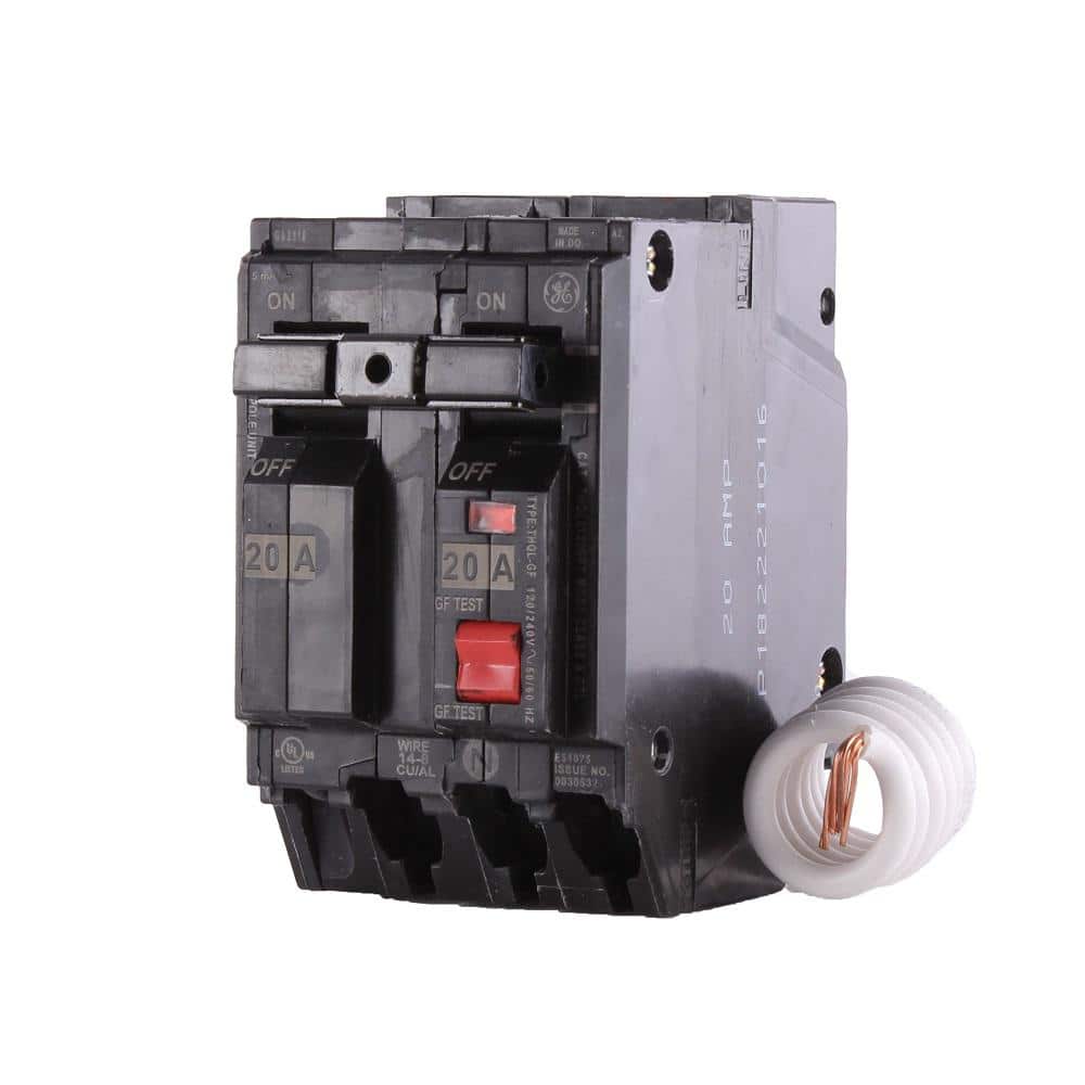 GE THQL2150GFT Plug-In Mount Type THQL Feeder Self-Test Ground Fault Circuit Interrupter 2-Pole 50 Amp 120/240 Volt AC 