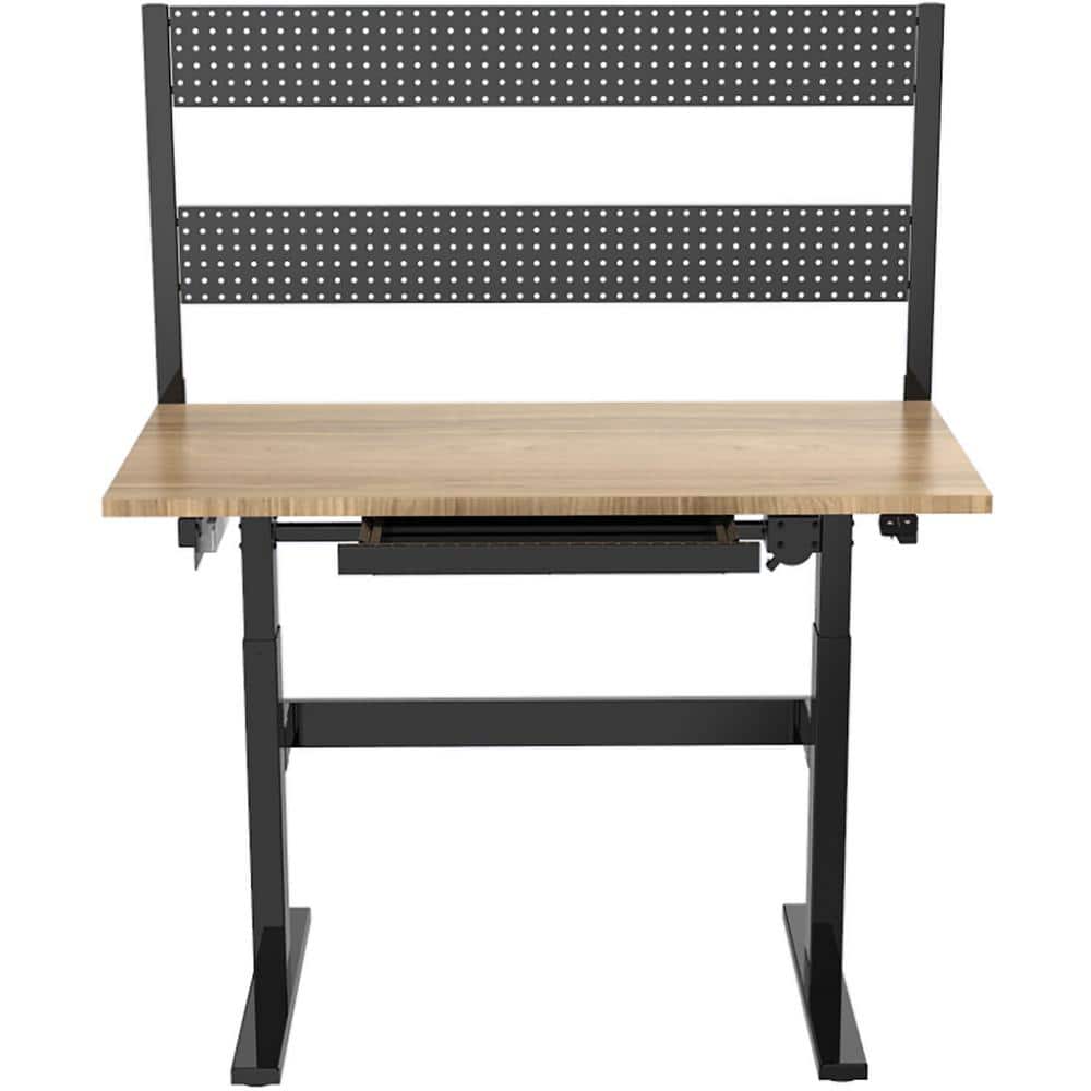 Modern 47" Black Adjustable Height Work Desk with Metal Frame