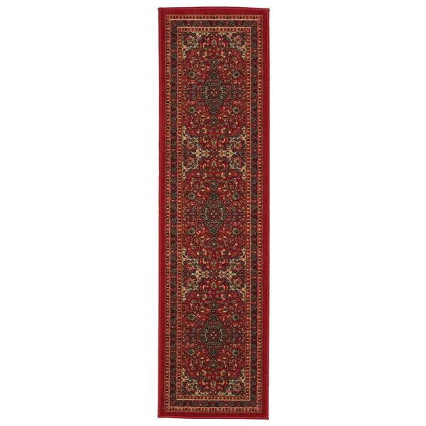 Silk Road Red 2 ft. x 7 ft. Medallion Runner Rug