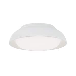 Vantage 12 in. 1-Light Sand White LED Flush Mount with White Acrylic Shade