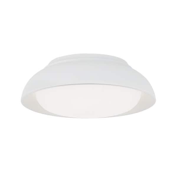 Minka Lavery Vantage 12 in. 1-Light Sand White LED Flush Mount with White Acrylic Shade